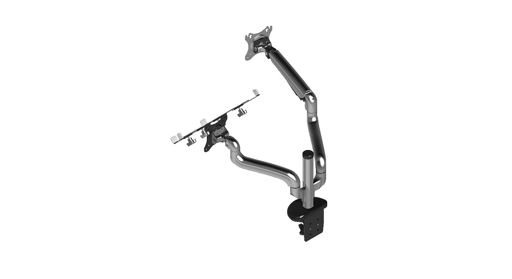 Dual Fully Adjustable Gas-Assisted Desk Mount