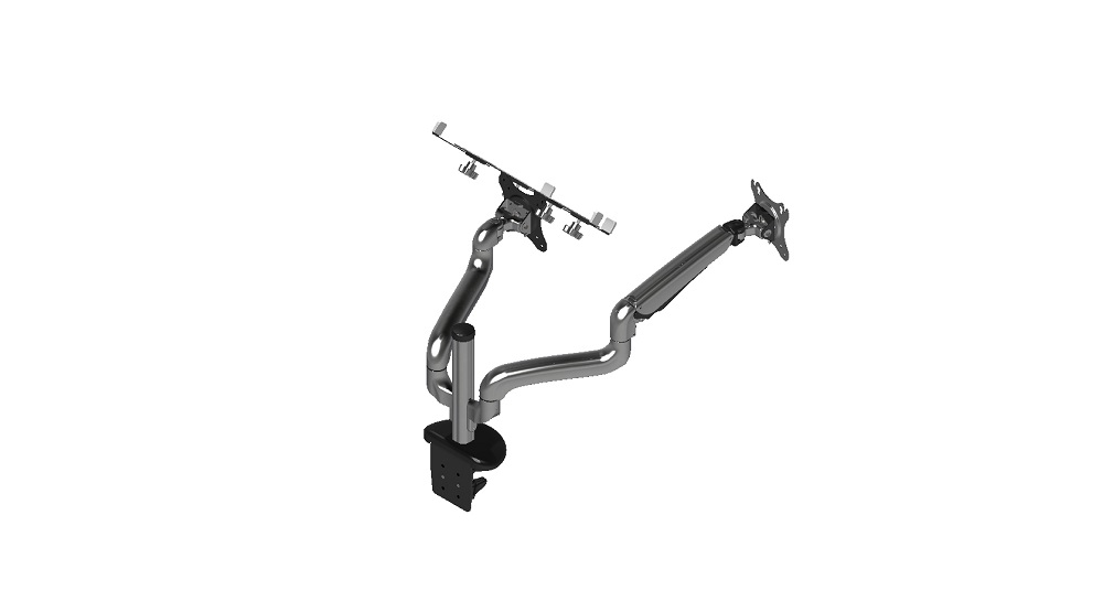 Dual Fully Adjustable Gas-Assisted Desk Mount