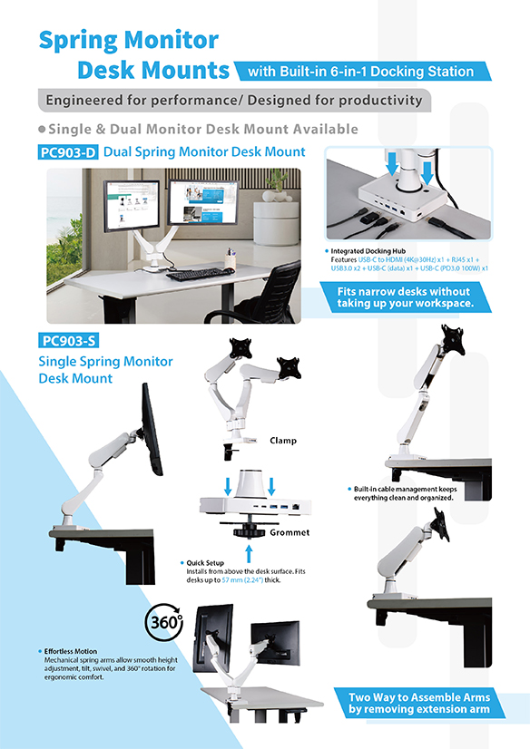 spring monitor desk mounts