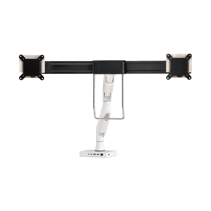 Dual Monitor Desk Mount with Crossbar & Handle