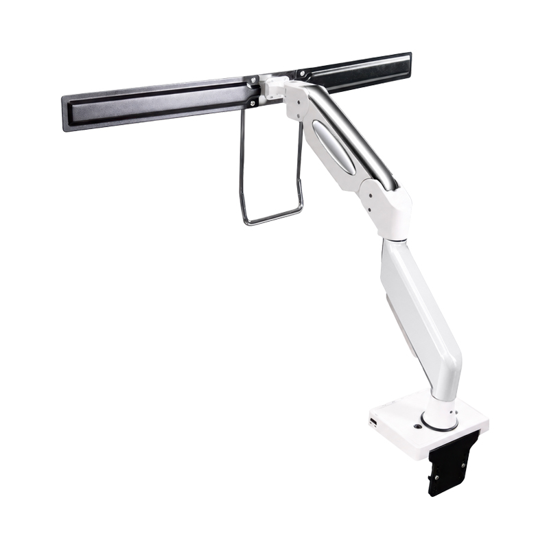 Dual Monitor Desk Mount with Crossbar & Handle