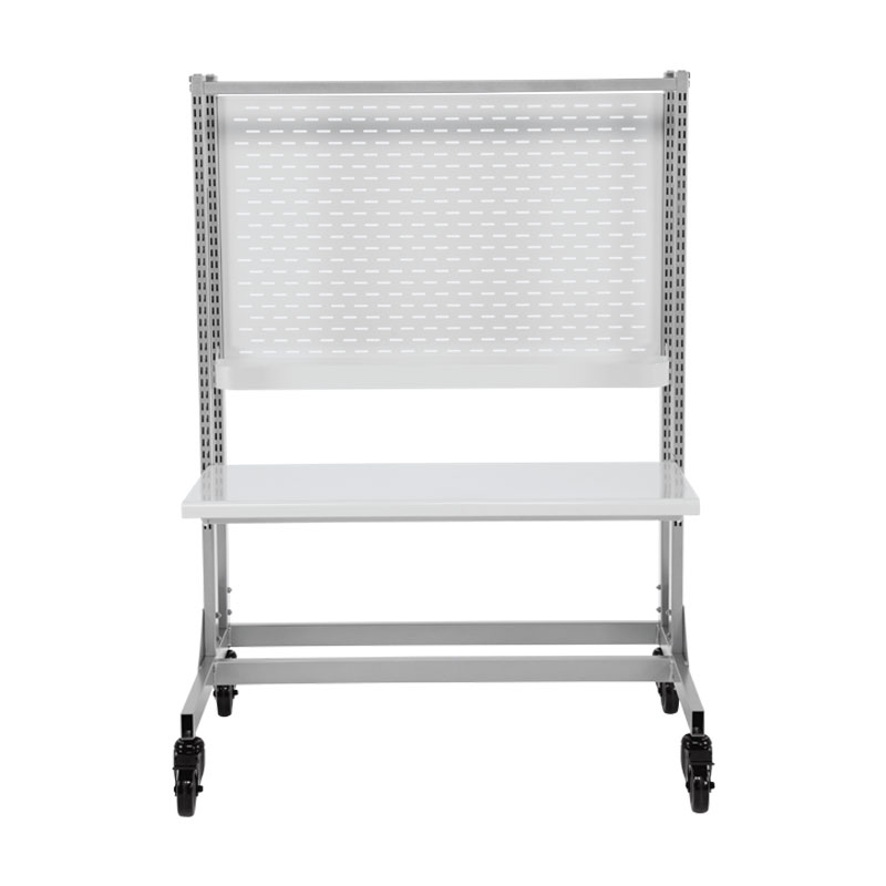 Mobile Workstation with Height Adjustable Shelf